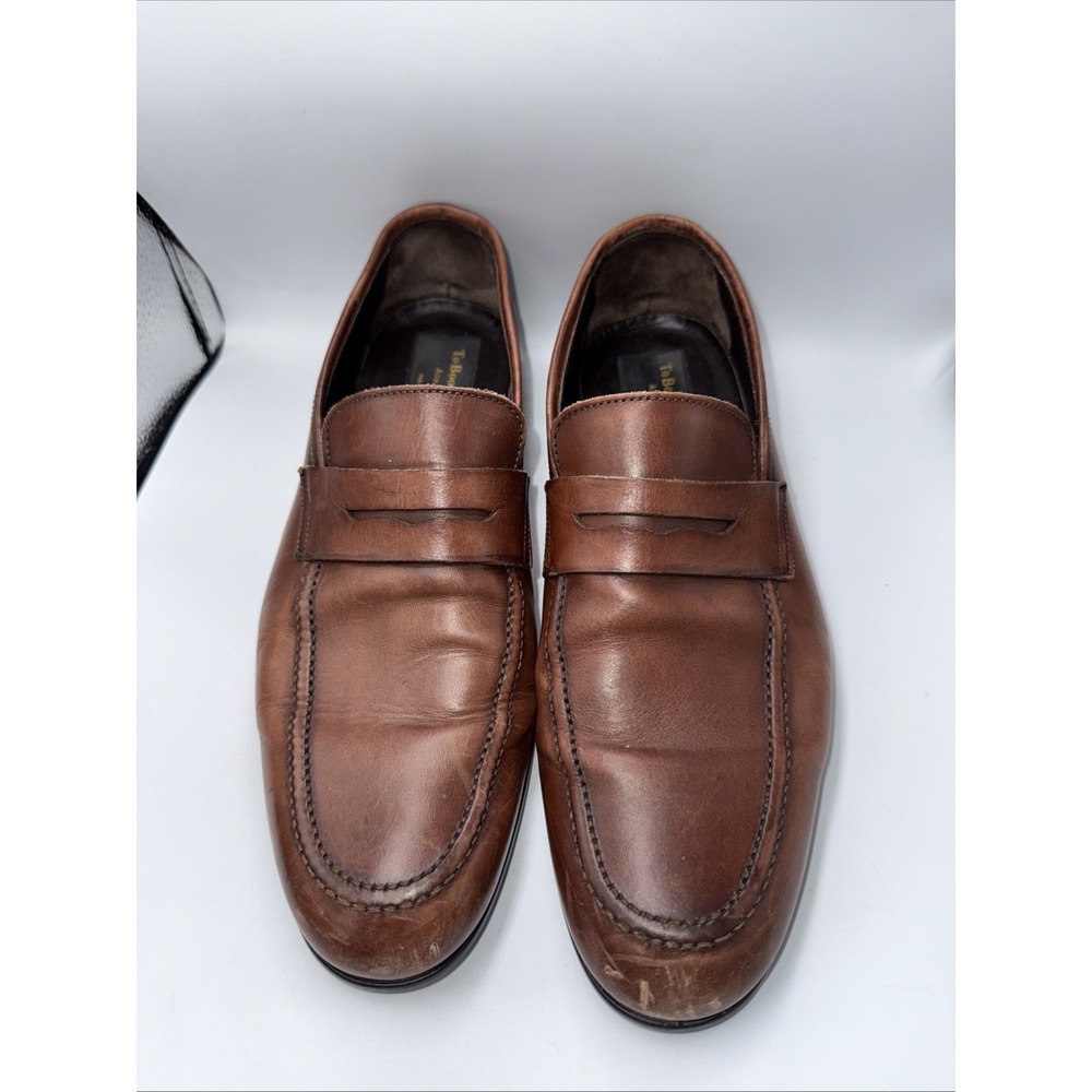 To Boot New York Adam Derrick Shoes Mens 8.5 Brown Leather Penny Loafers Slip On